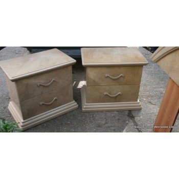 Pair of Italian Bedside Chest of Drawers & Matching Double Headboard