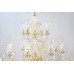 Pair of Large Gold Plated Crystal 28 Light Chandeliers
