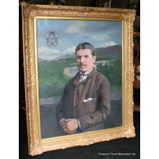 Pair of Large Family Portraits Set in Gilt Frames