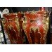 Pair of Louis XV Style Marble Topped Ormolu Mounted Inlaid Pedestals