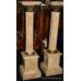 Pair of 19th c. French Style Cream Marble Column Pedestals