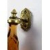 Pair of Amber Cut Glass Brass Door Handles