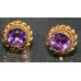 Pair of 9ct Gold Amethyst Earrings