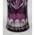 Pair of Amethyst Cut Glass Overlay Crystal Vases