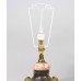 Pair of Antique French Marble & Ormolu Table Lamps with Silk Shades