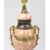 Pair of Antique French Marble & Ormolu Table Lamps with Silk Shades