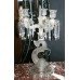 Pair of Crystal Baccarat Style Dolphin Lustre Candelabras