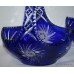 Pair of Cut Glass Blue Overlay Crystal Baskets
