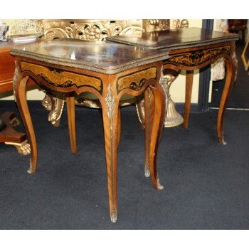 Pair of Heavily Inlaid Victorian Card Tables