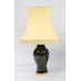 Pair of Large Vintage Ceramic & Gilt Table Lamps with Shades