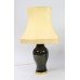 Pair of Large Vintage Ceramic & Gilt Table Lamps with Shades