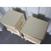 Pair of Louis XV Style Painted Cream & Gilt Bedside Cabinets