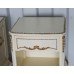 Pair of Louis XV Style Painted Cream & Gilt Bedside Cabinets