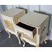Pair of Louis XV Style Painted Cream & Gilt Bedside Cabinets