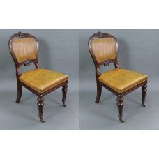Pair of Mid 19th c. Gillow Mahogany Library Chairs