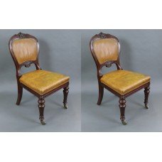 Pair of Mid 19th c. Gillow Mahogany Library Chairs