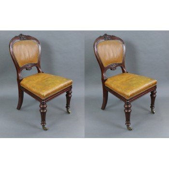 Pair of Mid 19th c. Gillow Mahogany Library Chairs