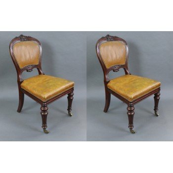 Pair of Mid 19th c. Gillow Mahogany Library Chairs