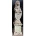 Pair of Old Reconstituted Lion Statues on Plinths