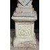 Pair of Old Reconstituted Lion Statues on Plinths