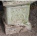 Pair of Old Reconstituted Lion Statues on Plinths