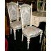 Pair of Italian Decorative Carved Wood Upholstered Silik Chairs
