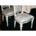 Pair of Italian Decorative Carved Wood Upholstered Silik Chairs
