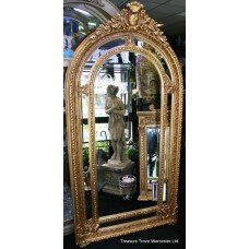 Pair of Ornate 7ft Large French Gilt Mirrors