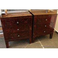 Pair of Red & Gold Venetian Style Chests