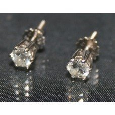 Pair of Single Stone Diamond 18ct White Gold Ear Studs