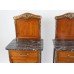Pair of Victorian Marble Topped  Inlaid Mahogany Cabinets