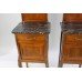 Pair of Victorian Marble Topped  Inlaid Mahogany Cabinets