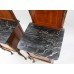 Pair of Victorian Marble Topped  Inlaid Mahogany Cabinets