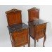 Pair of Victorian Marble Topped  Inlaid Mahogany Cabinets