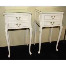 Pair of Olympus Painted Cream Louis XV Style Nightstands