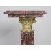 Pair of Ornate Rouge Marble Column Pedestals 