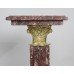 Pair of Ornate Rouge Marble Column Pedestals 