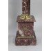 Pair of Ornate Rouge Marble Column Pedestals 