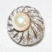 Pair of Round Cluster Head Pearl & Diamond 18ct White Gold Earrings