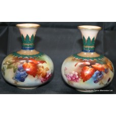 Pair of Royal Worcester Hadley Vases 1908