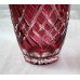 Pair of Ruby Overlay Crystal Cut Glass Vases