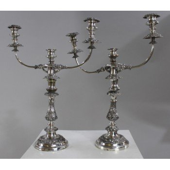 Pair of English Sheffield Plate Candelabras c.1800