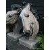 Pair of Painted Composite Stone Horse Bust Sculptures Gateposts