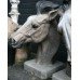 Pair of Painted Composite Stone Horse Bust Sculptures Gateposts