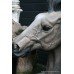 Pair of Painted Composite Stone Horse Bust Sculptures Gateposts