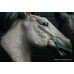 Pair of Painted Composite Stone Horse Bust Sculptures Gateposts