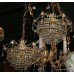 Pair of Quality Small Crystal Dropper Gold Plated Chandeliers