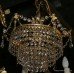 Pair of Quality Small Crystal Dropper Gold Plated Chandeliers