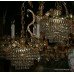Pair of Quality Small Crystal Dropper Gold Plated Chandeliers