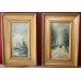 Pair of Victorian Signed Hand Painted Delft Blue & White Tiles